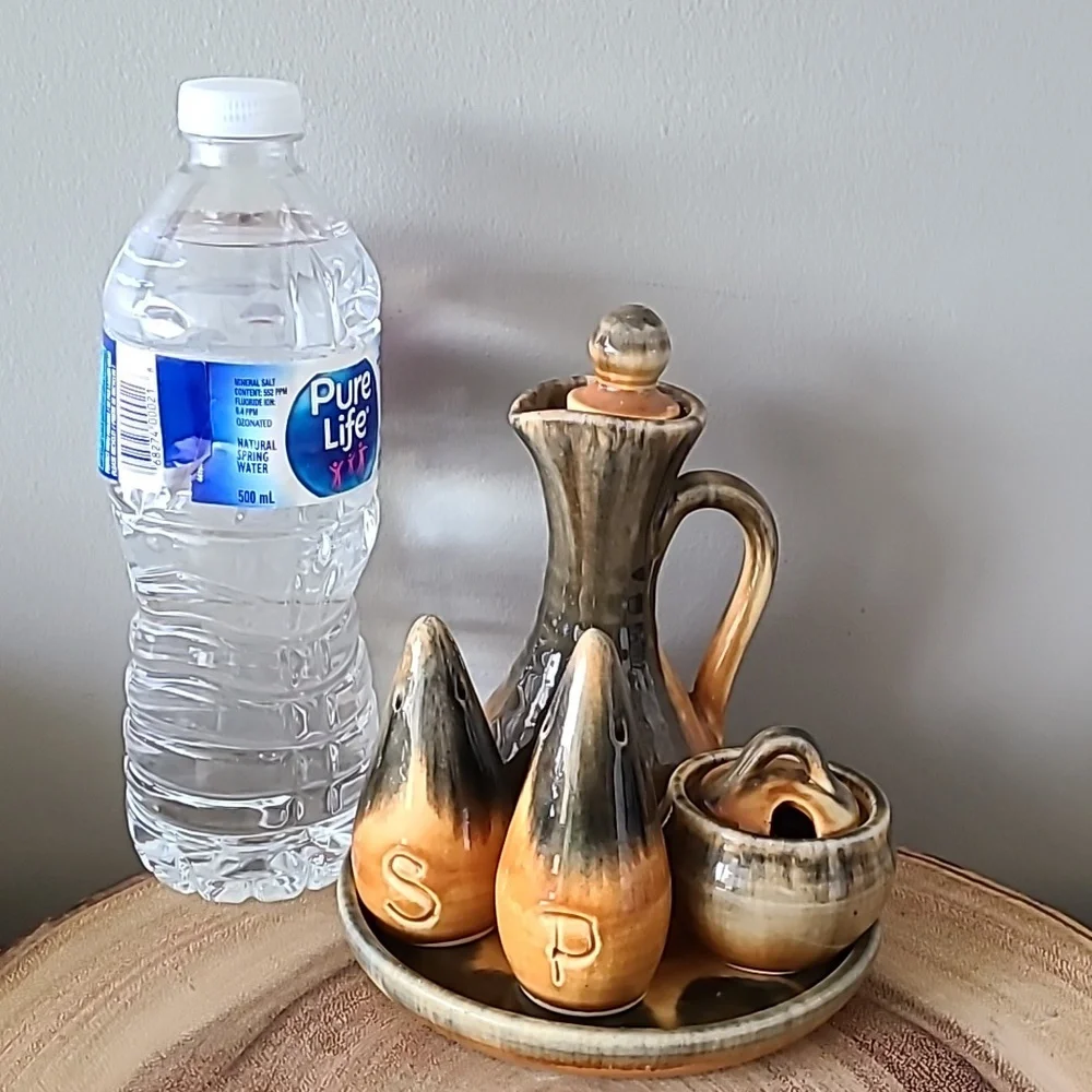 EUC Vintage  Ineke pottery condiment set - Picture 3 of 15